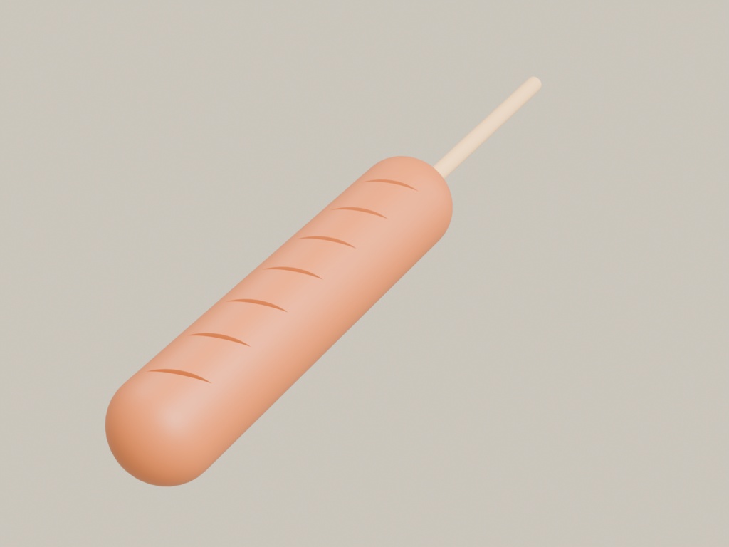 【3Dモデル】フランクフルト Low Poly|Frankfurt Sausage 3D Model