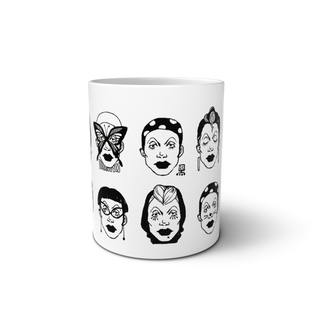 姐さんマグ(モノクロ)