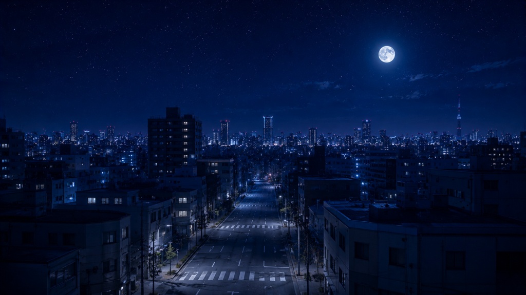 【ピアノ曲】真夜中のまちはもう眠っている