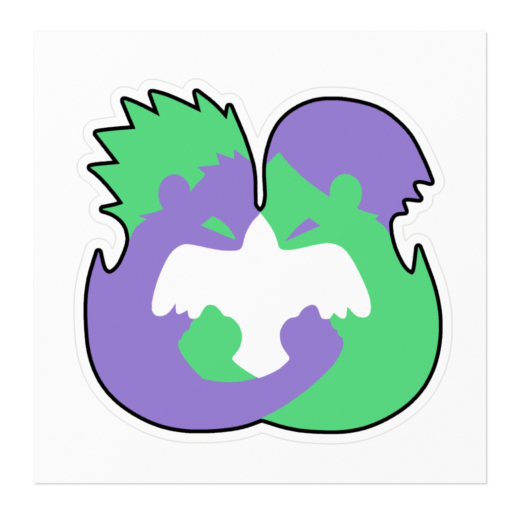 トリックアート【ケンカはダメ】ステッカー(小)