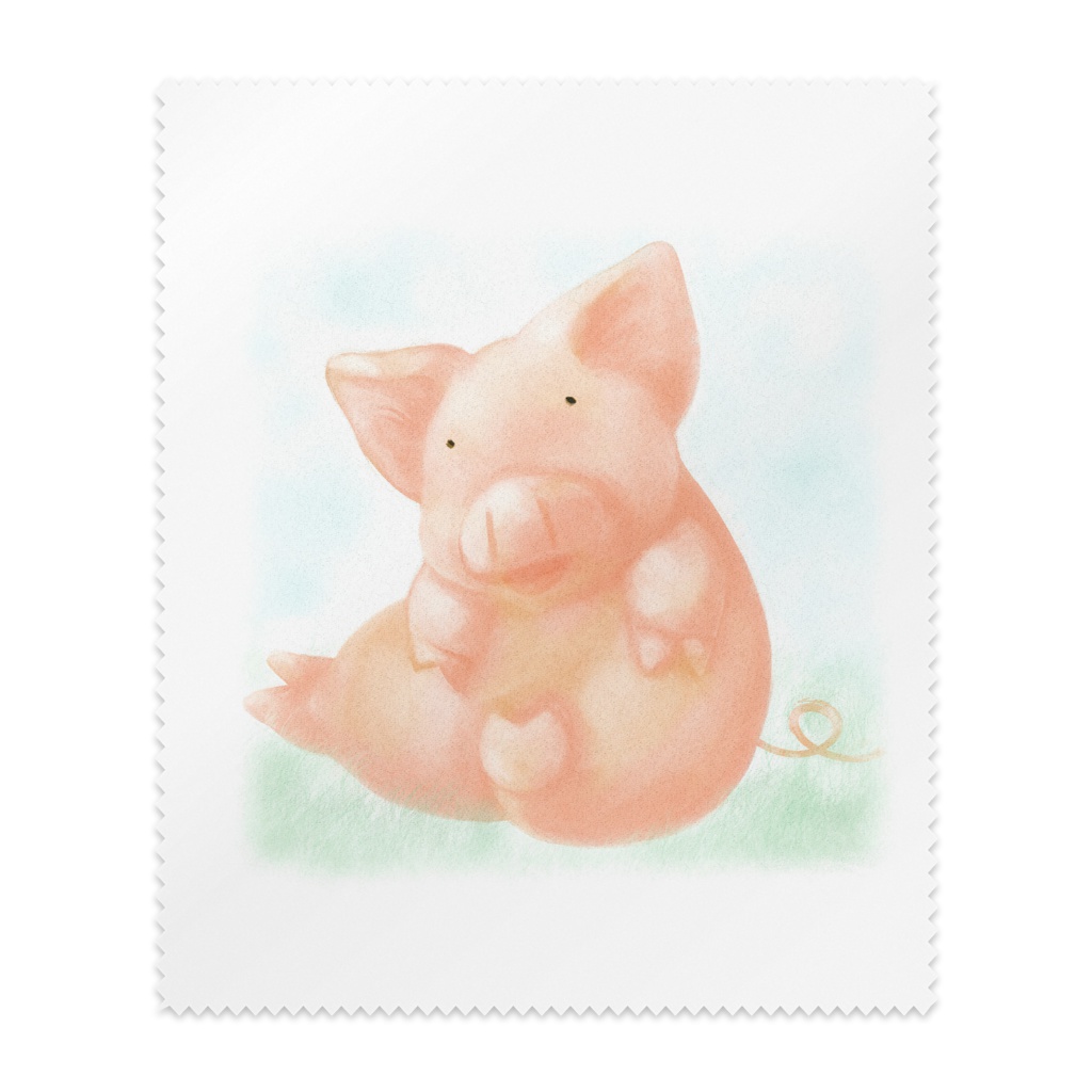 おだやかな目のぶた メガネ拭き