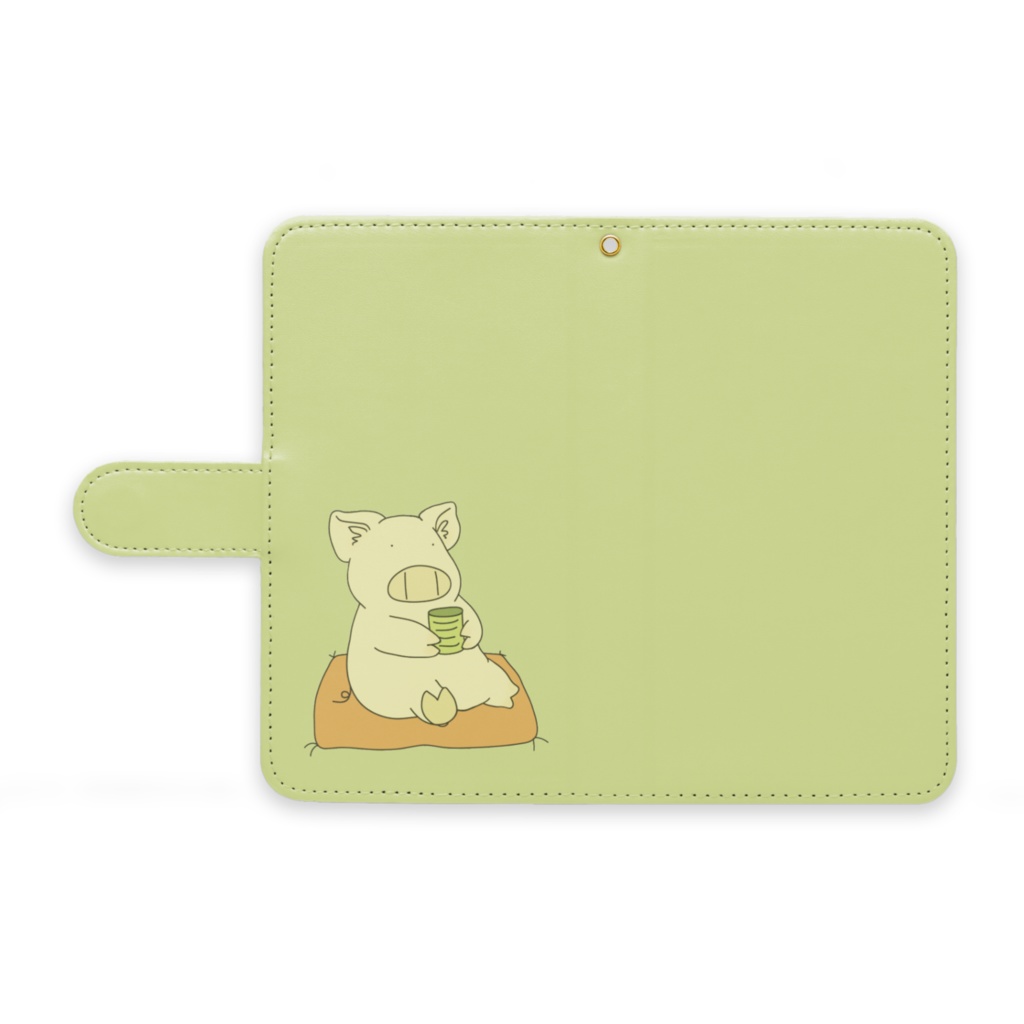 ひと息入れる豚のAndroidケース