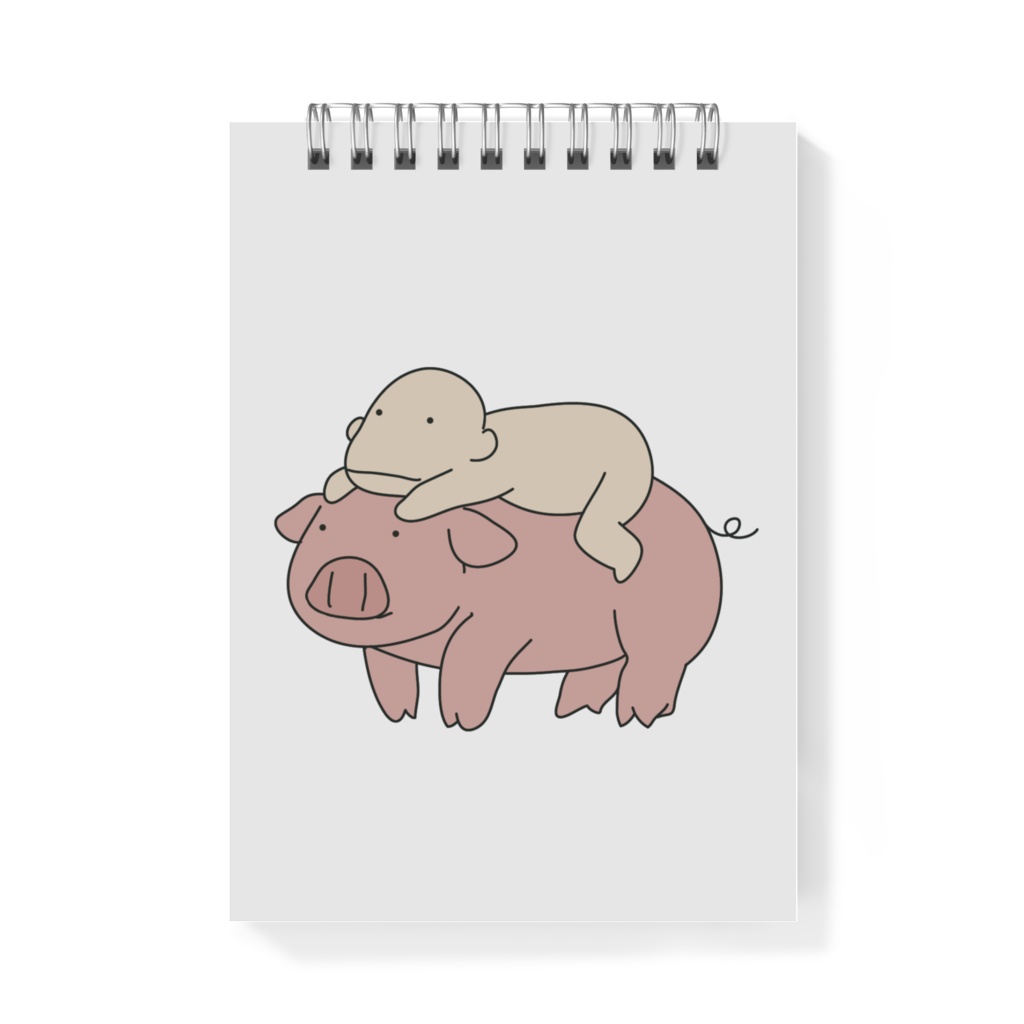 豚に乗るハンス A6片面メモ帳