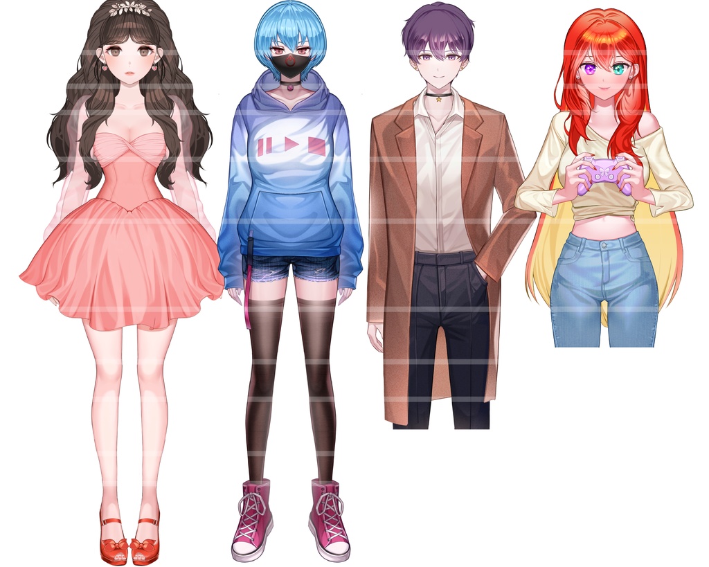 Custom Live2d Model Commission Live2D Vtuberモデリング,イラスト制作