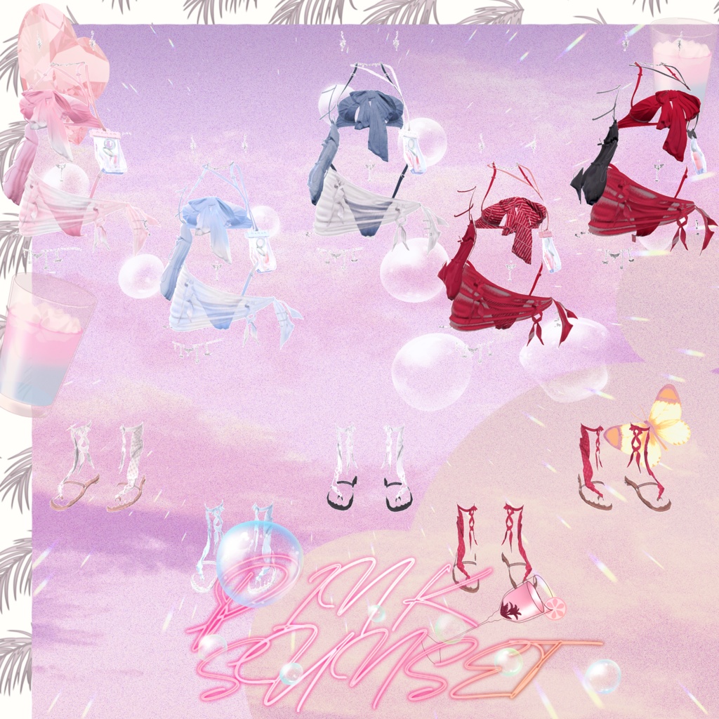 [4 avatar] Swim suit -PINK SUNSET- 缩略图 9