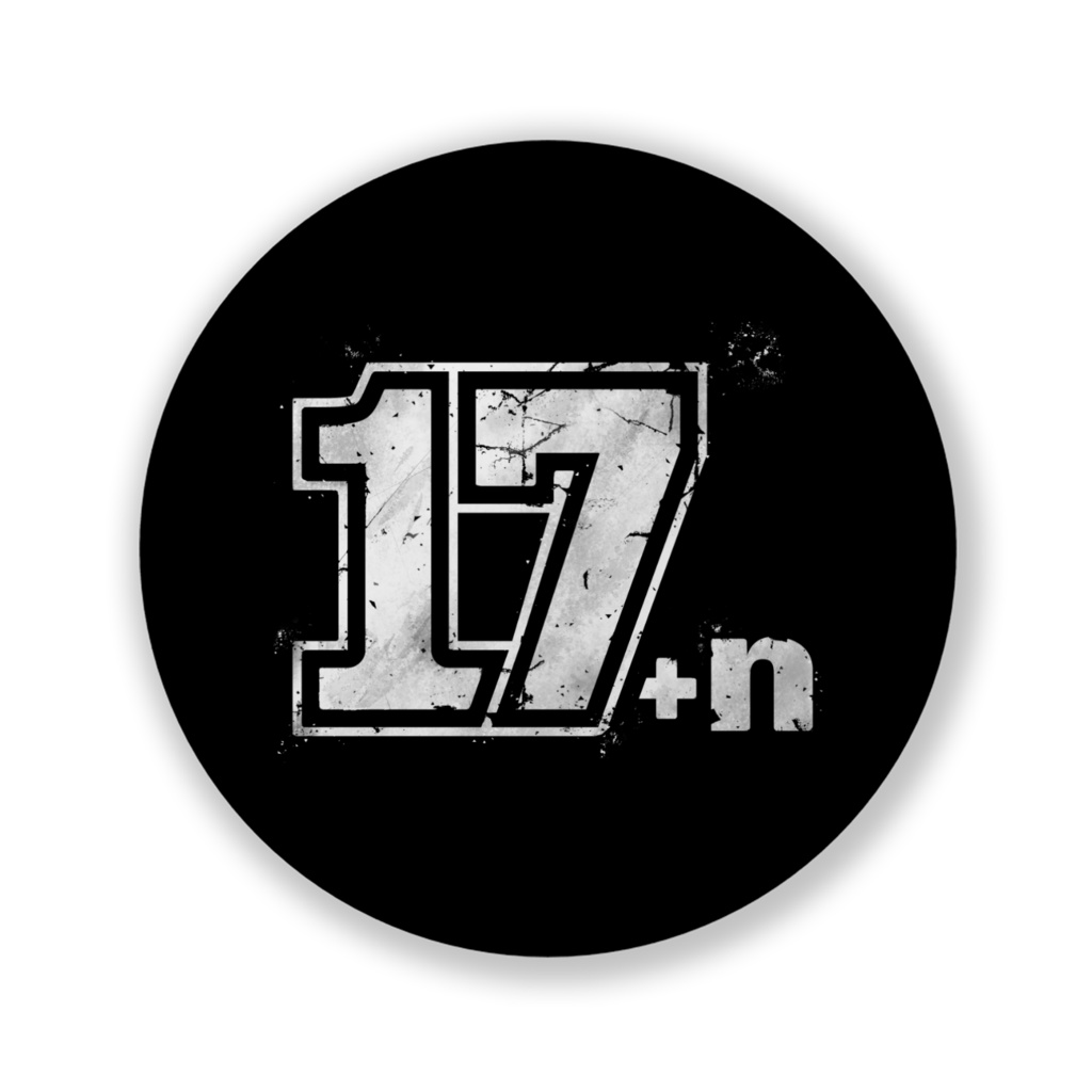 17+n 缶バッジ【ブラック】