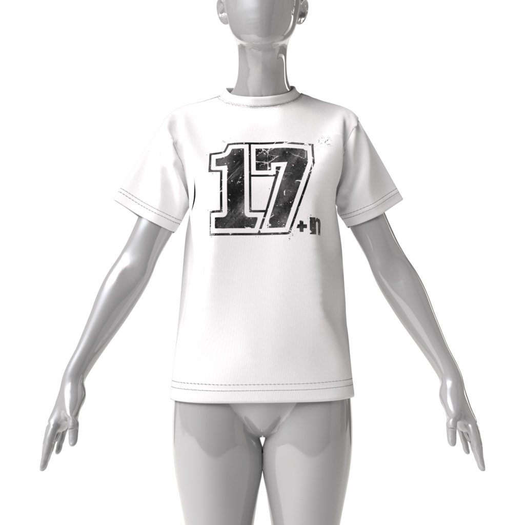 17+n ビッグシルエットTシャツ【ホワイト】