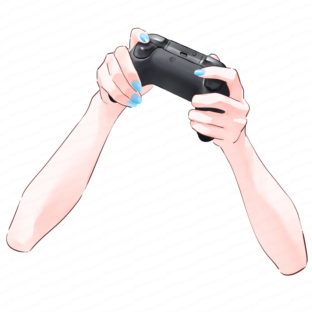 【手の素材】コントローラーを持つ手