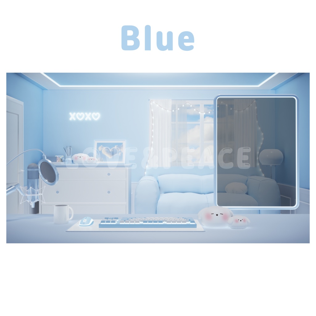 【配信背景】 部屋 (6colors) 【Vtuber向け】 Live Streaming Morning Room/vtuber background / 버튜버 낮 버전 방