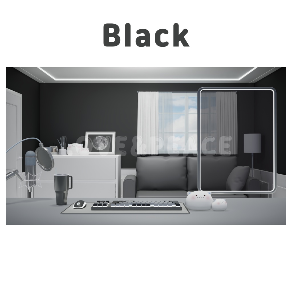 【配信背景】 部屋 (6colors) 【Vtuber向け】 Live Streaming Morning Room/vtuber background / 버튜버 낮 버전 방