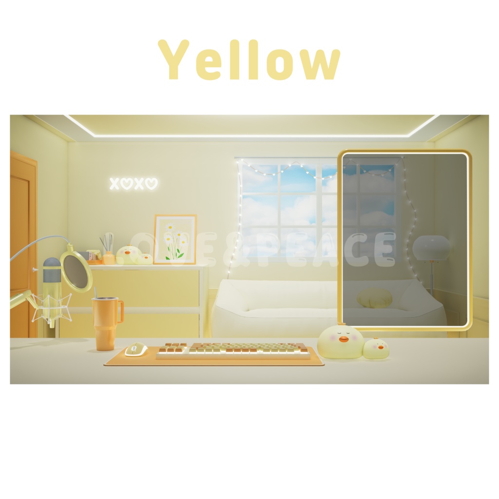 【配信背景】 部屋 (6colors) 【Vtuber向け】 Live Streaming Morning Room/vtuber background / 버튜버 낮 버전 방