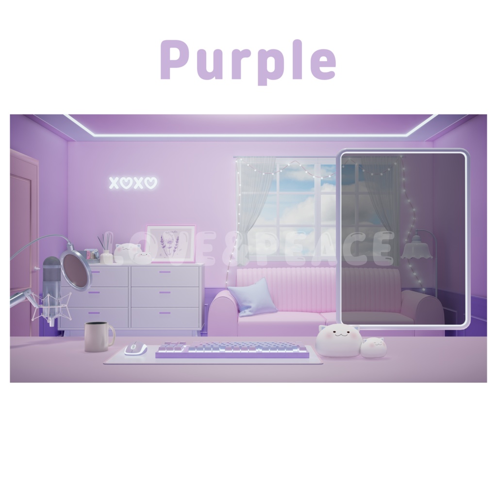 【配信背景】 部屋 (6colors) 【Vtuber向け】 Live Streaming Morning Room/vtuber background / 버튜버 낮 버전 방