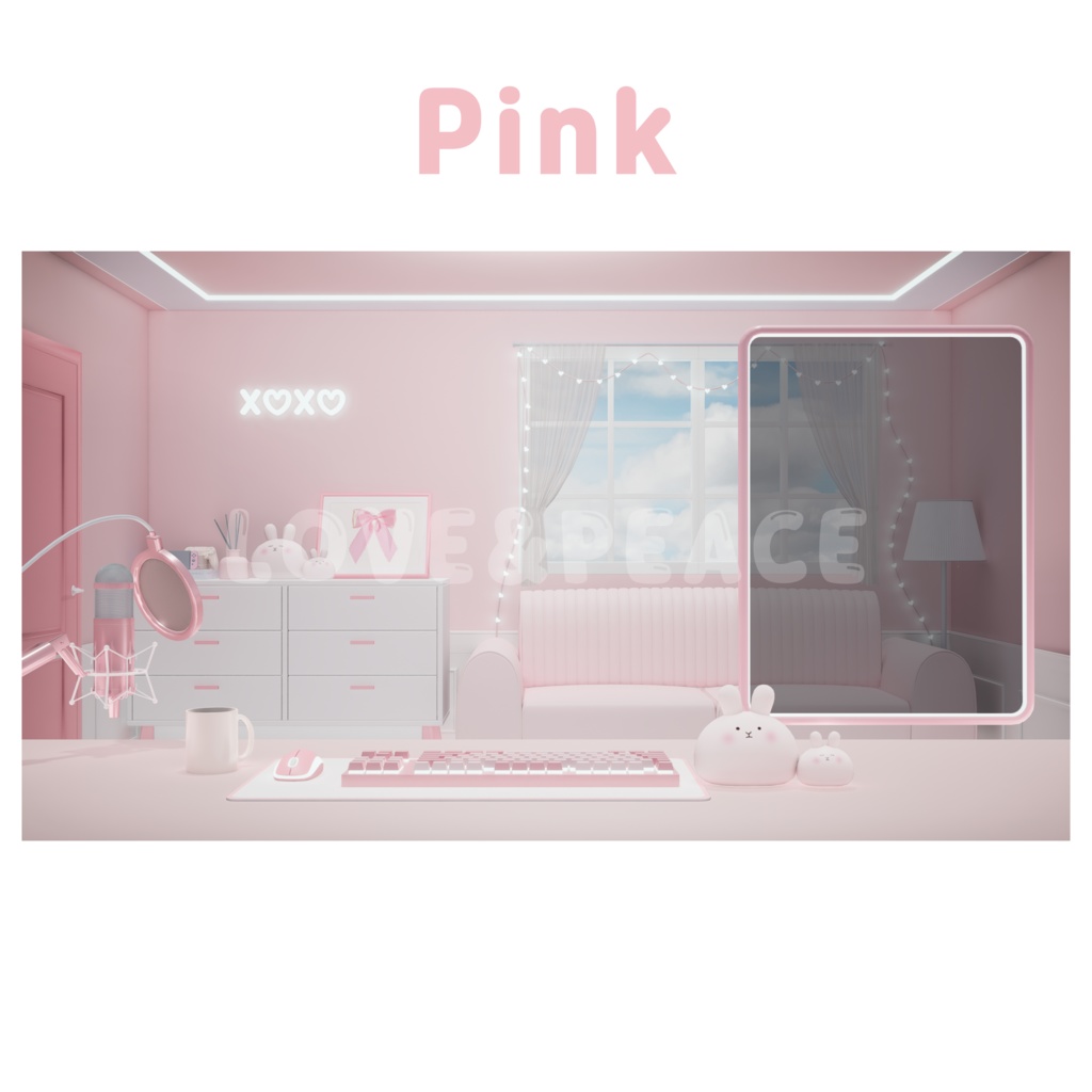 【配信背景】 部屋 (6colors) 【Vtuber向け】 Live Streaming Morning Room/vtuber background / 버튜버 낮 버전 방