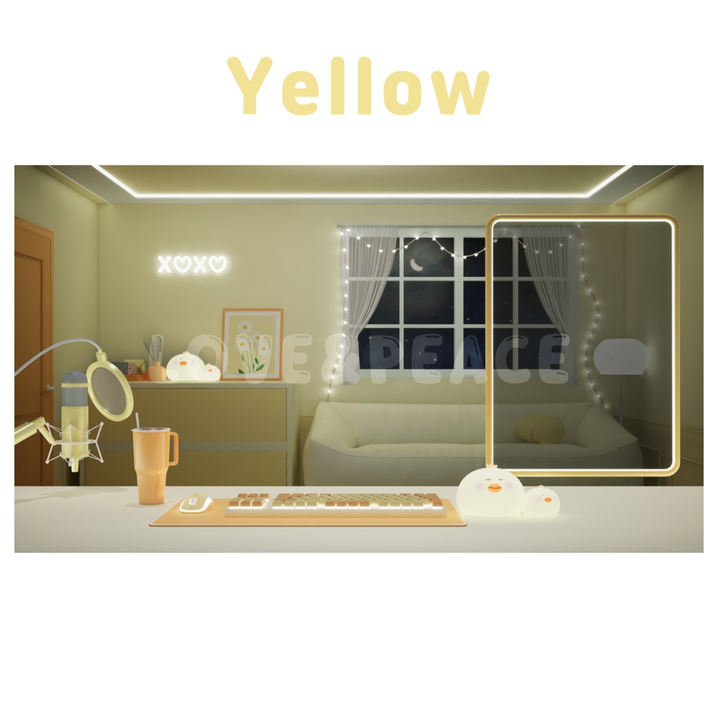 【配信背景】 部屋 (6colors) 【Vtuber向け】 Live Streaming Night Room/vtuber background / 버튜버 밤 버전 방