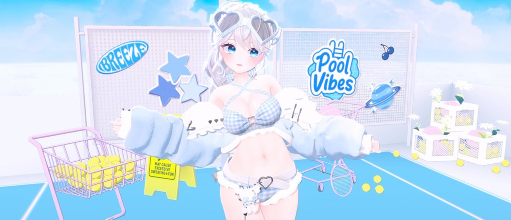 【Warudo(Pro/Standard)】 Rooftop Tennis Court /루프탑 테니스장 / 屋上テニスコート