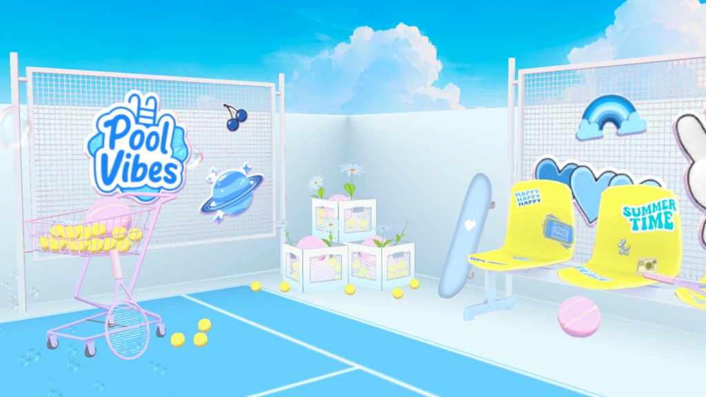 【Warudo(Pro/Standard)】 Rooftop Tennis Court /루프탑 테니스장 / 屋上テニスコート