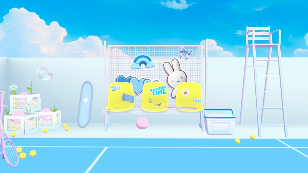 【Warudo(Pro/Standard)】 Rooftop Tennis Court /루프탑 테니스장 / 屋上テニスコート