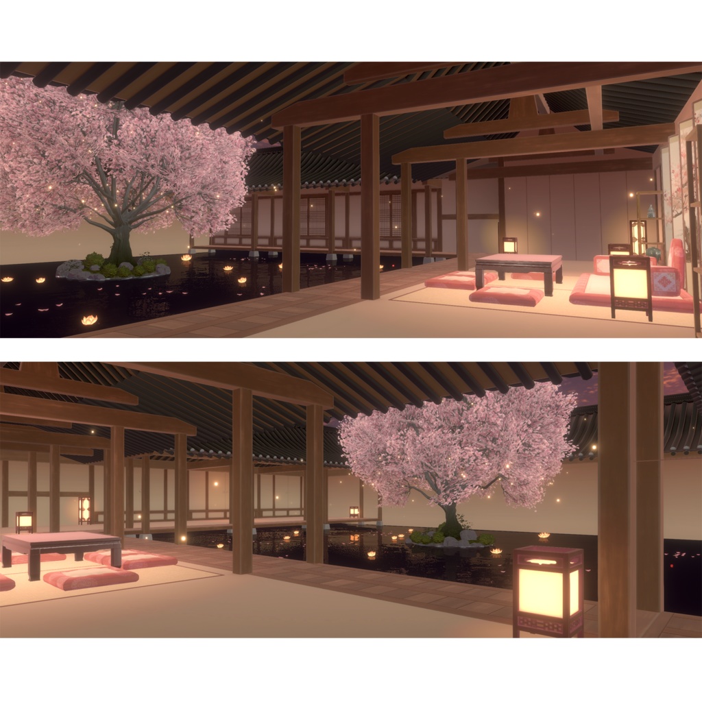 【Warudo(Pro/Standard)】Cherry Blossom Hanok / 벚꽃 한옥 / 桜の韓屋