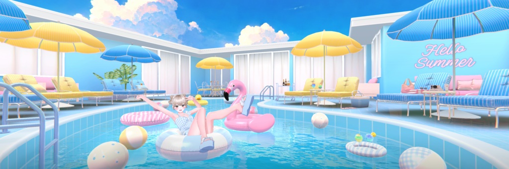 【Warudo(Pro/Standard)】Private Swimming Pool/프라이빗 수영장/プライベートプール