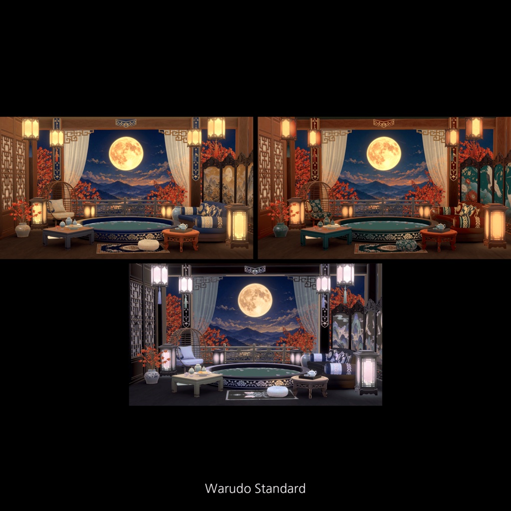 【Warudo(Pro/Standard)】Full moon/보름달 누각/満月の月見楼