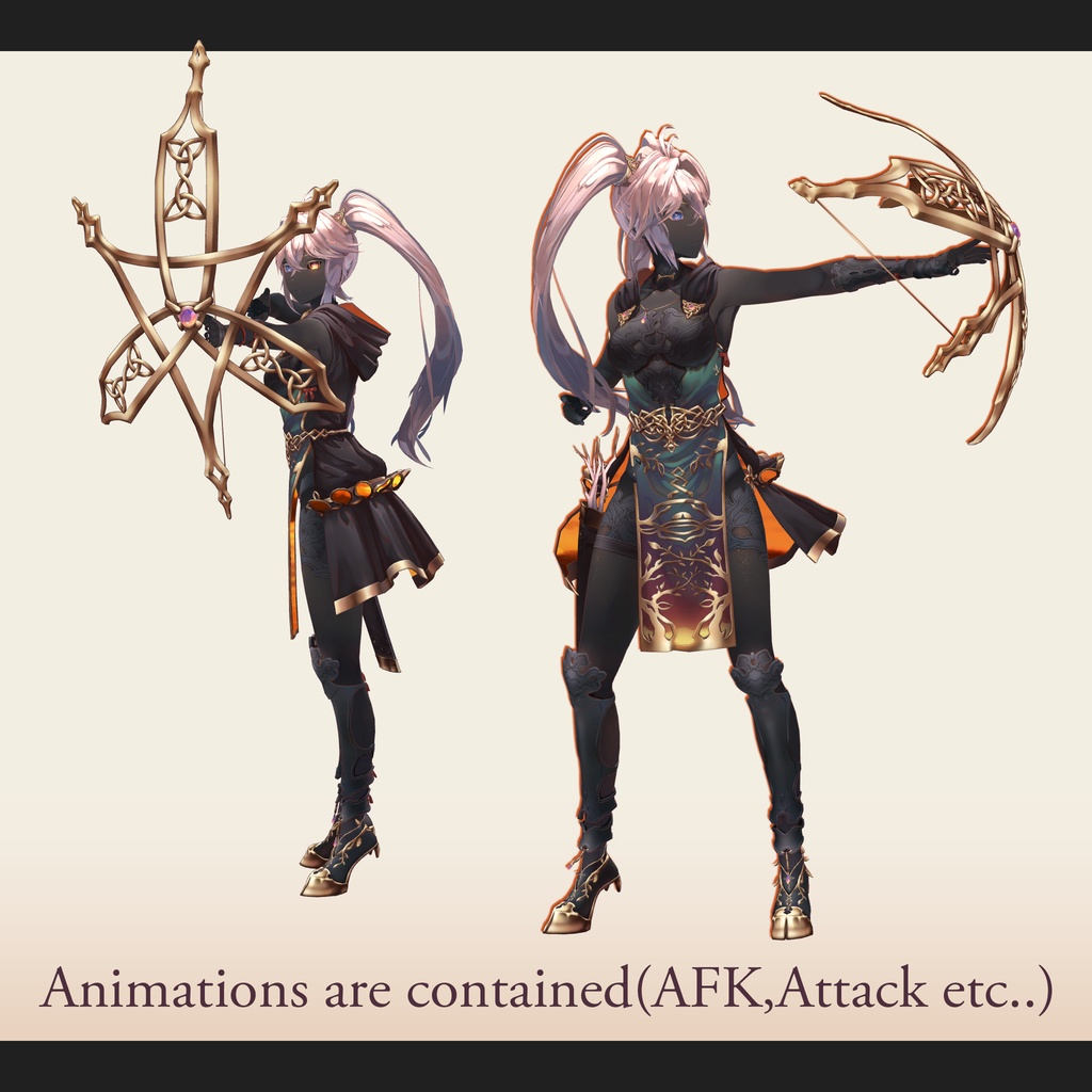 【VRC 対応3Dモデル】薄暮の射手