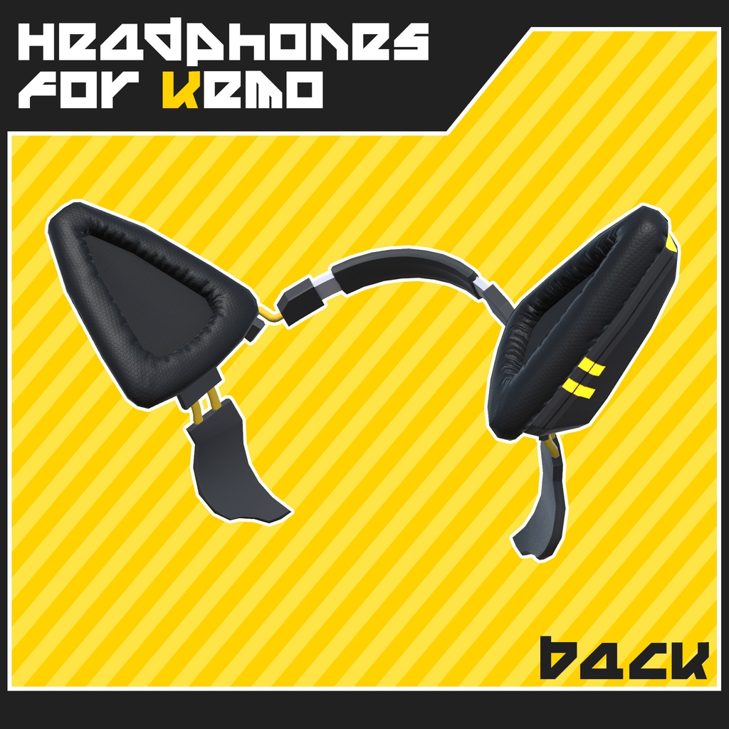 【VRC 想定】けもみみ用ヘッドフォン【ミュリシア・桔梗・ラスク対応】