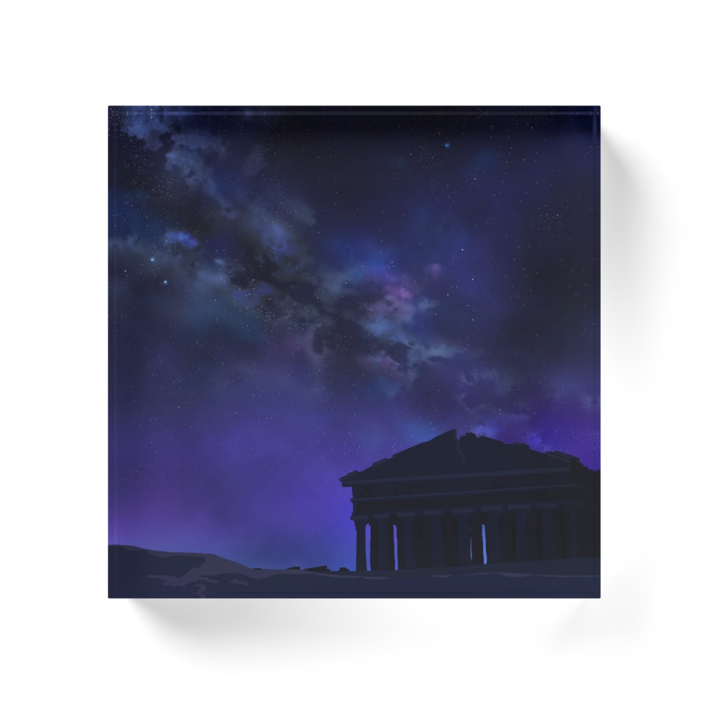 アクリルブロック_神殿(夜)