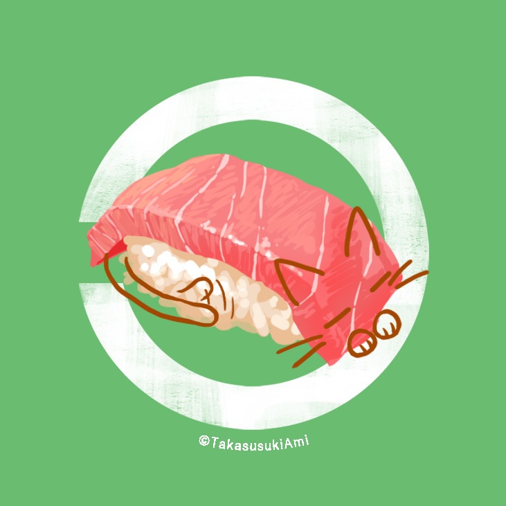 寿司にゃん缶バッチ　トロ
