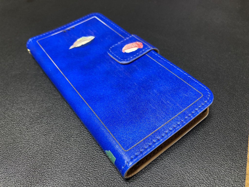 寿司ねこスマホケース_ブルー_iPhone7、8、SE(第二世代)