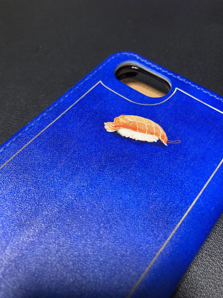 寿司ねこスマホケース_ブルー_iPhone7、8、SE(第二世代)