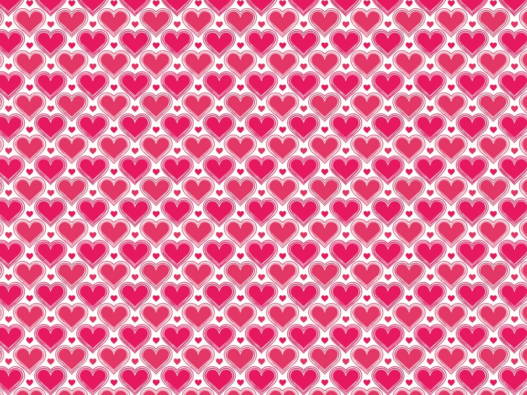 バレンタインの情熱的な赤いハートの壁紙パターン