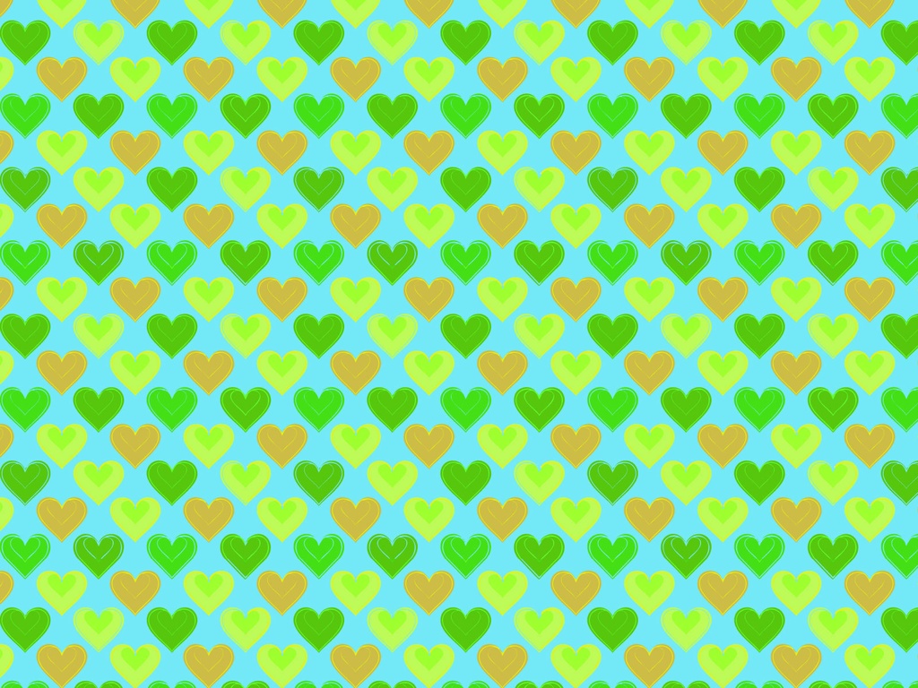 可愛いグリーンのハートの壁紙パターン