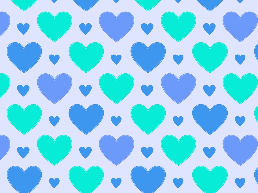ホワイトデーの水色のおしゃれなハートの壁紙パターン