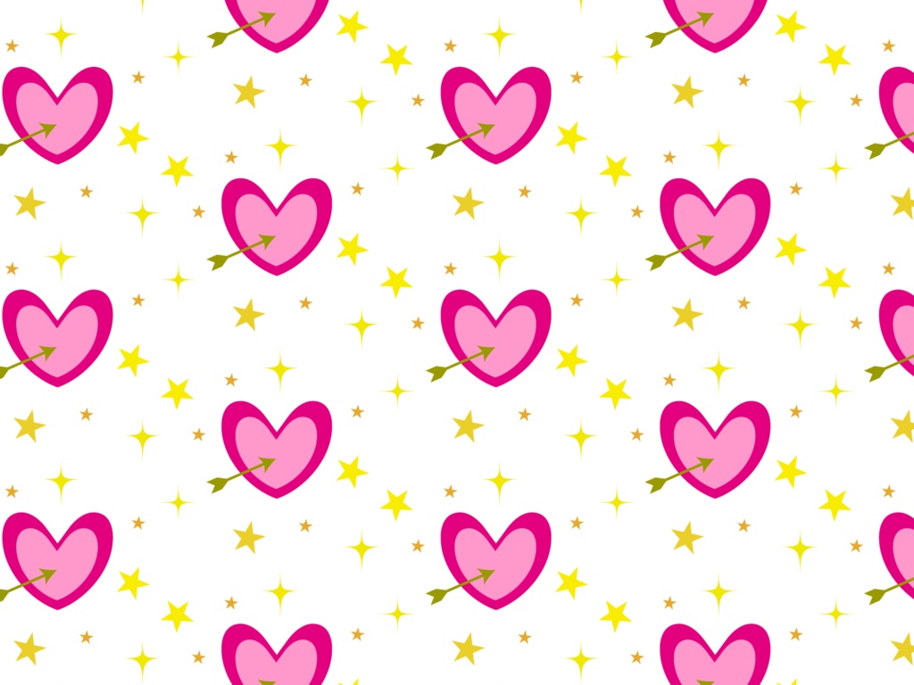 ハートとキューピットの矢と星の可愛い背景素材26