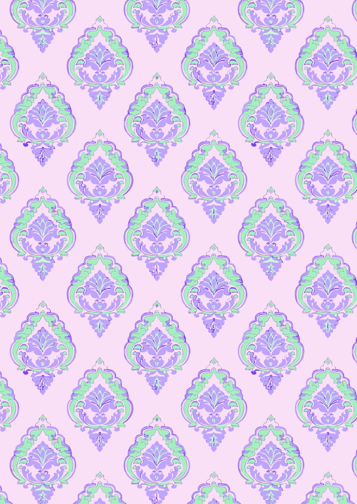 ピンクでエレガントなヨーロッパのアール・ヌーヴォー調の壁紙模様10