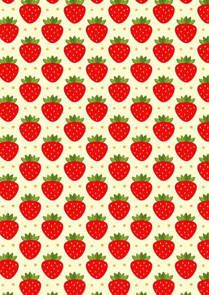 丸くて可愛い赤いいちごのパターン模様04