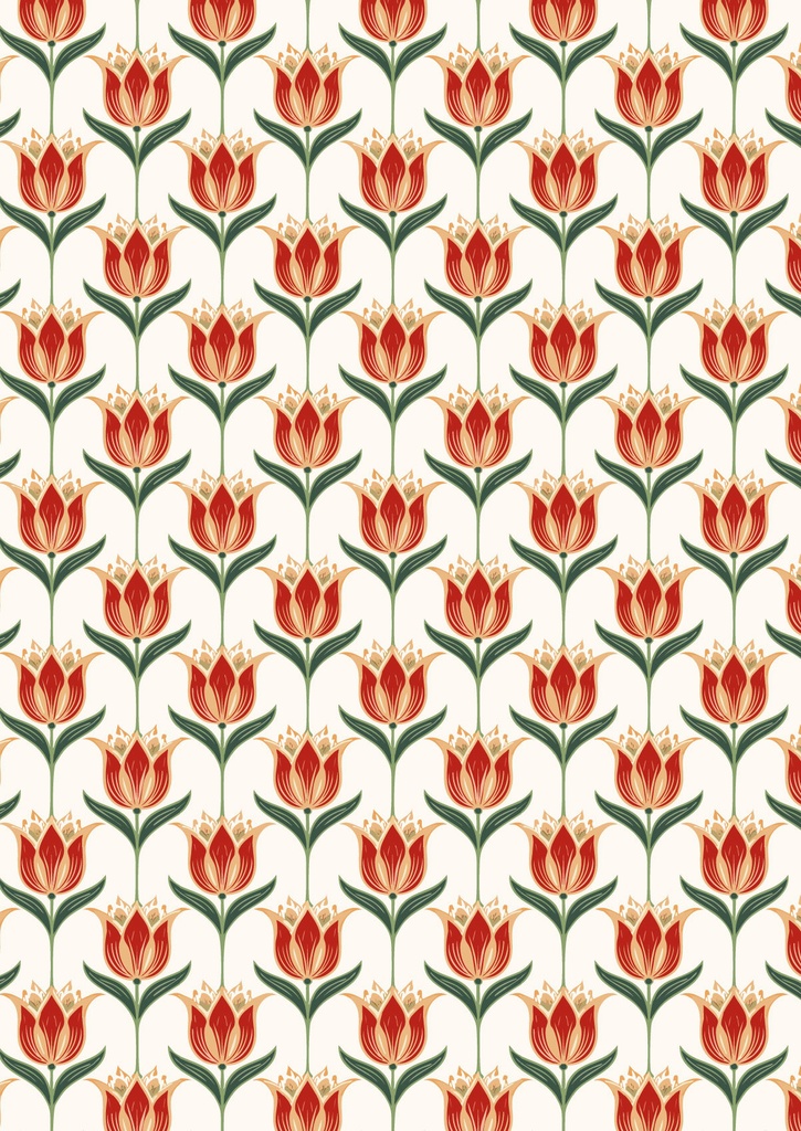 赤いチューリップの花の可愛い壁紙イラスト14