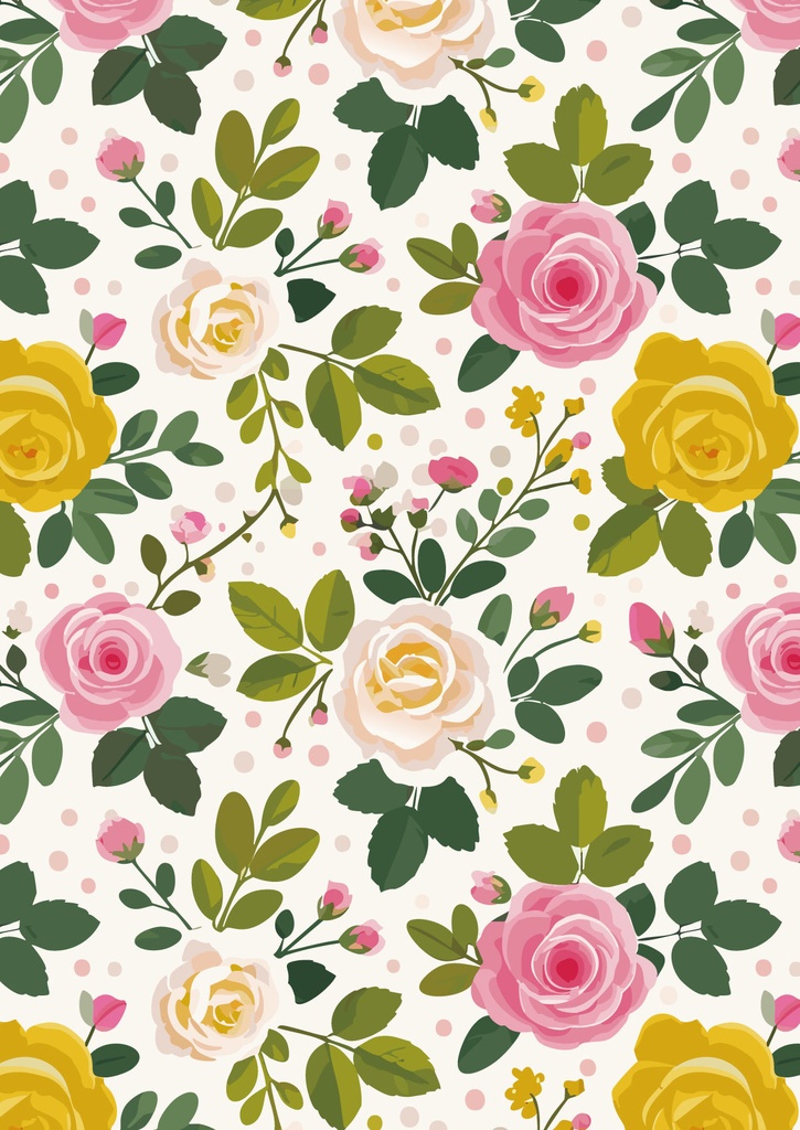 バラの花のピンクと黄色と白がかわいい壁紙10