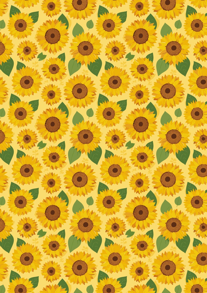 ひまわり花が画面いっぱいの黄色背景のの壁紙07