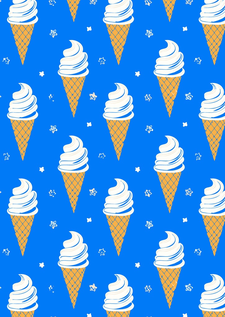 青の背景の美味しそうなソフトクリームの可愛い壁紙02