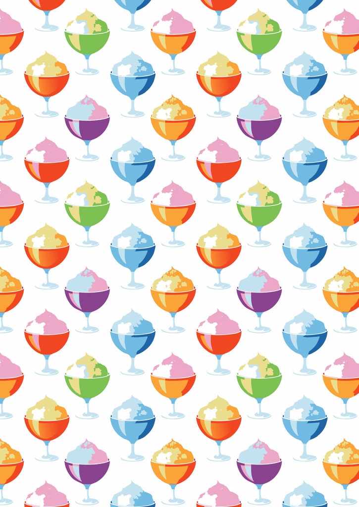 かき氷のシャーベットが虹色に並んだ可愛い壁紙03