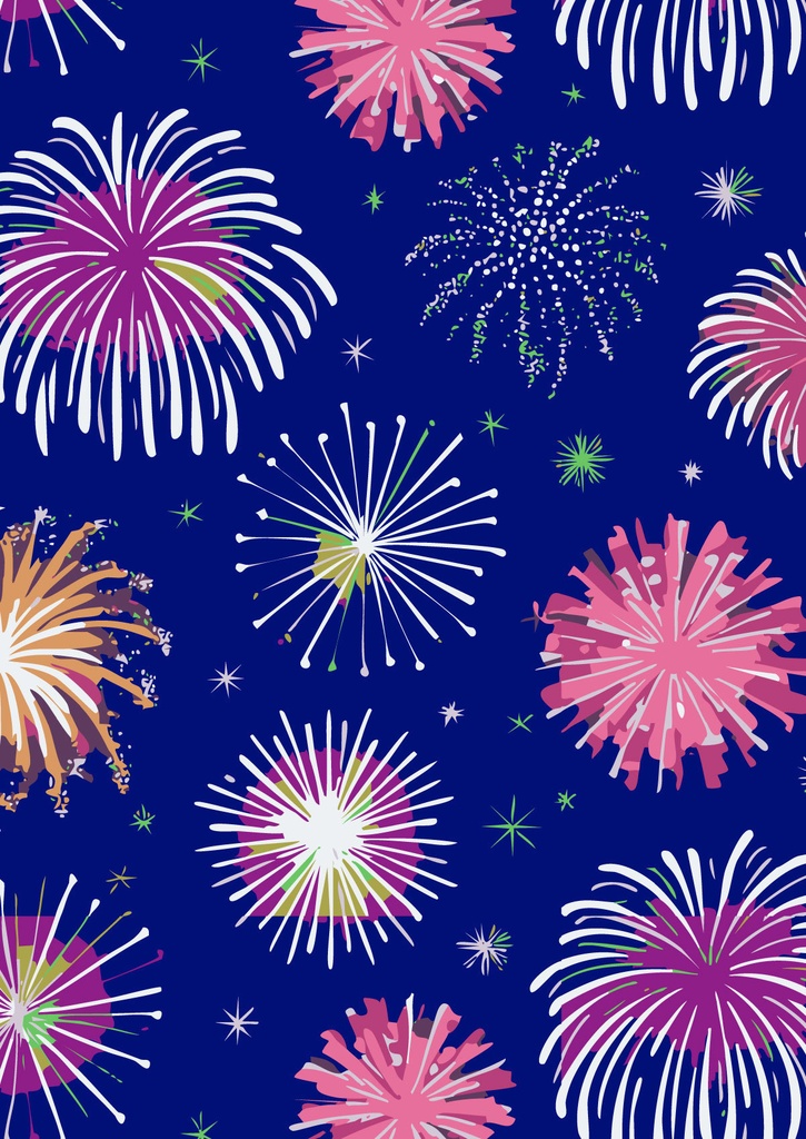 色とりどりの花火が夏の夜空に咲く壁紙08