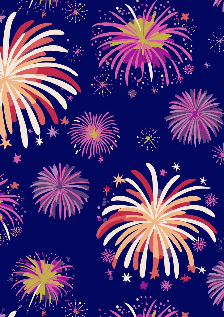 可愛いピンクの花火が夜空に広がる壁紙09