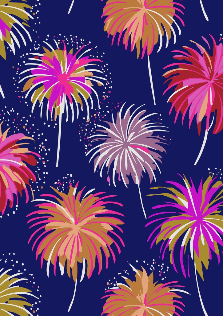 ピンクの可愛い打ち上げ花火の夏の夜空の壁紙10