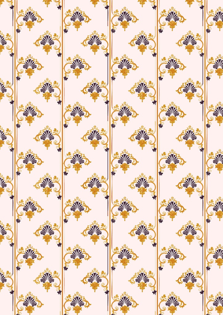 アール・ヌーヴォーのヨーロッパ調の白地でシンプルな壁紙03