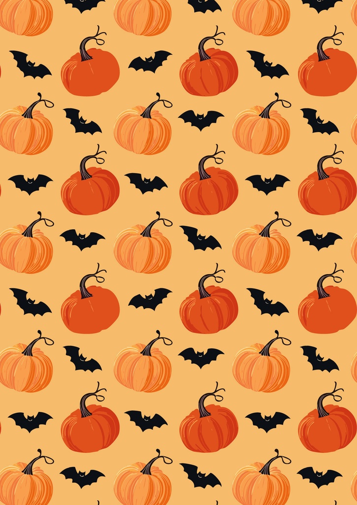 ハロウィーンのカボチャとコウモリの壁紙01
