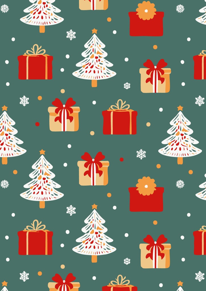 クリスマスツリーとクリスマスプレゼントの壁紙04
