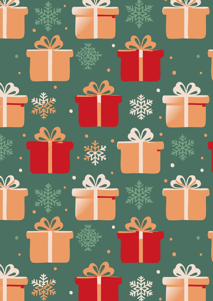 緑の可愛いクリスマスプレゼントボックスの壁紙08