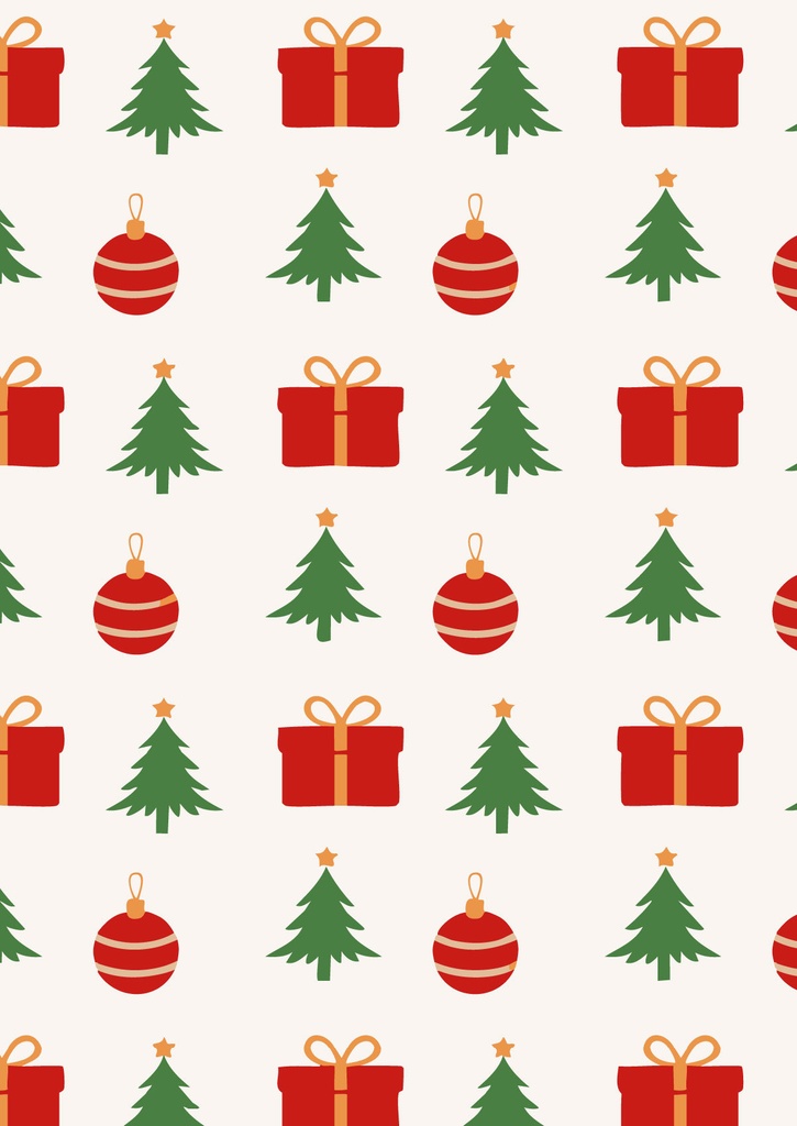 クリスマスツリーとプレゼントボックスと丸い飾りの壁紙09