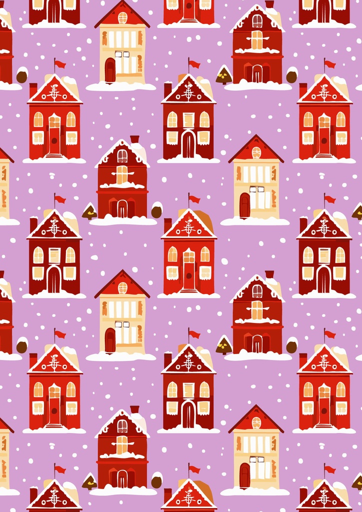 クリスマスの雪の降る街のピンクの壁紙10